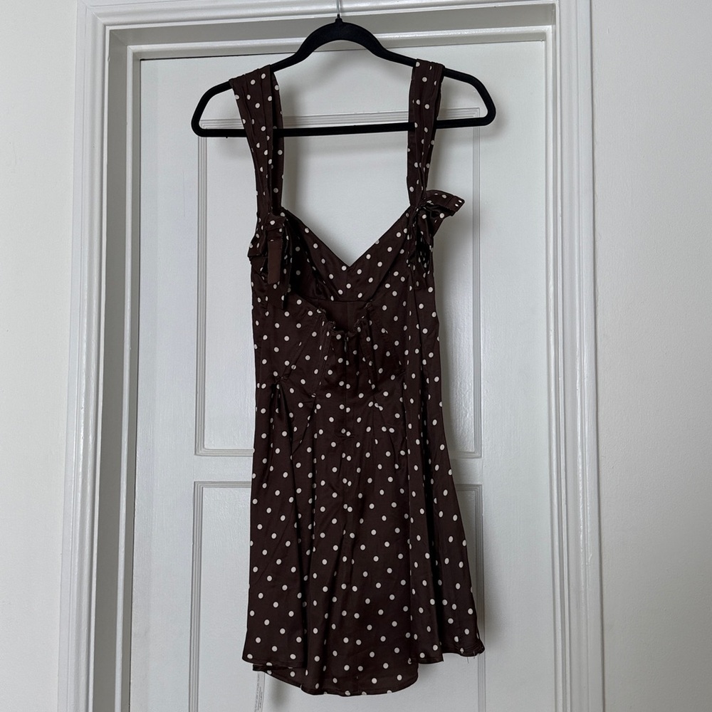 For Love & Lemons August Mini Dress in Chocolate - Picture 6 of 7